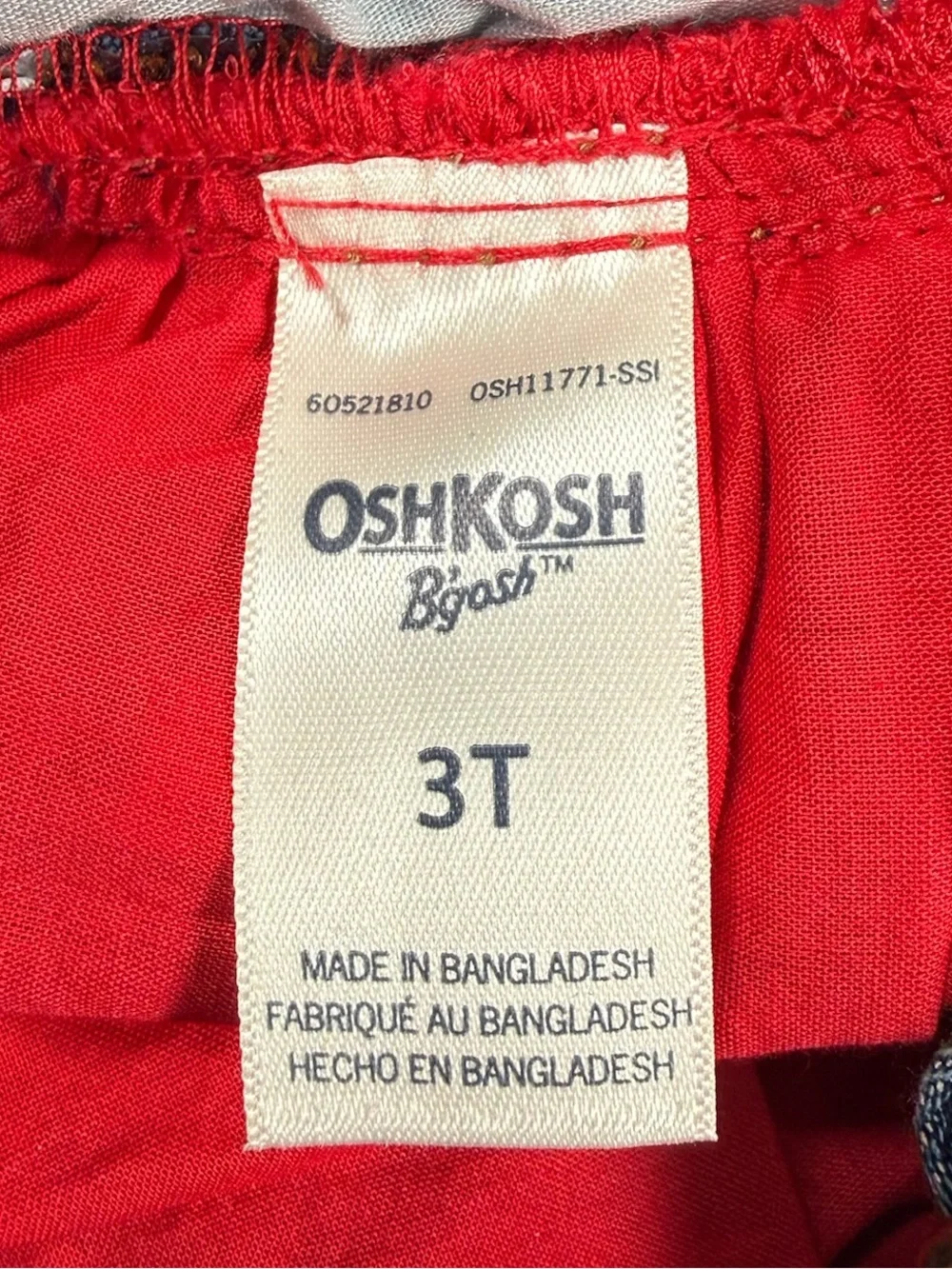 OSHKOSH B’GOSH Toddler Girl Denim Plaid Vestbak Overall Dress Western Cowgirl 3T